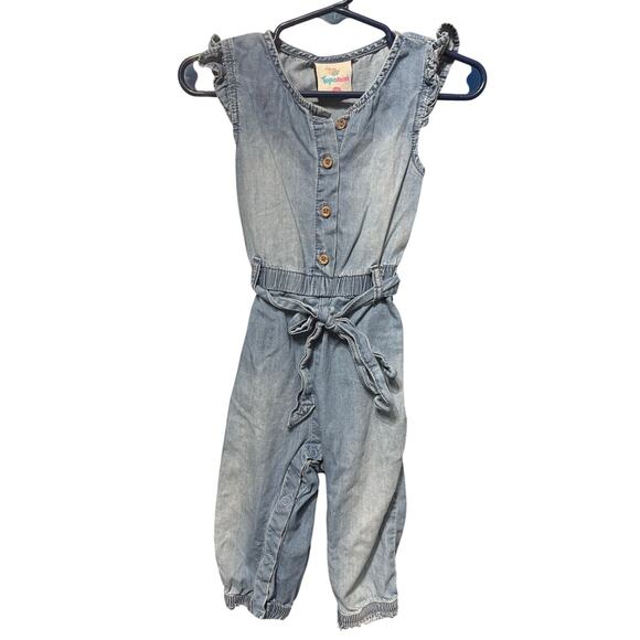 Denim Jumpsuit w/ Belt - Topomini - 12mo - Picture 1 of 3
